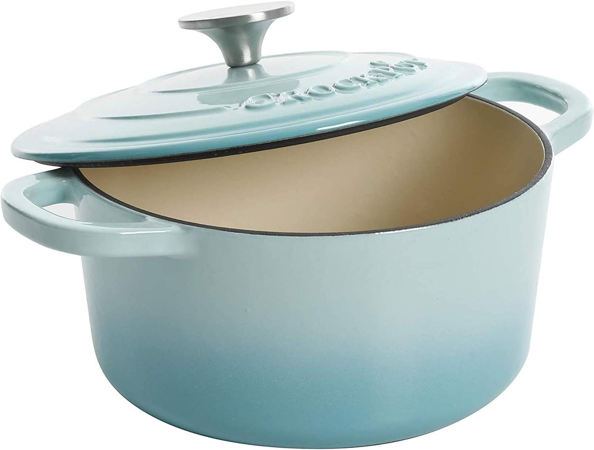3 Quart Enameled Cast Iron Dutch Oven – Aqua - Curated Catalog P4