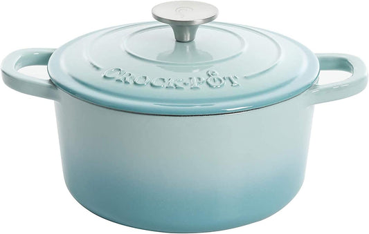 3 Quart Enameled Cast Iron Dutch Oven – Aqua - Curated Catalog G5