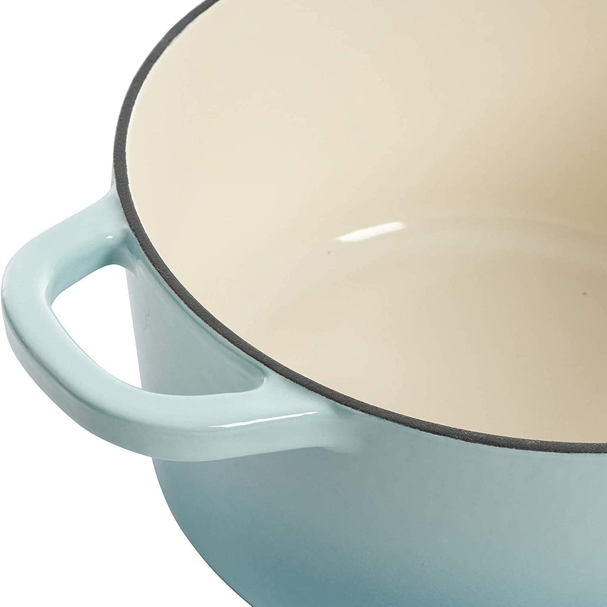 3 Quart Enameled Cast Iron Dutch Oven – Aqua - Curated Catalog G5