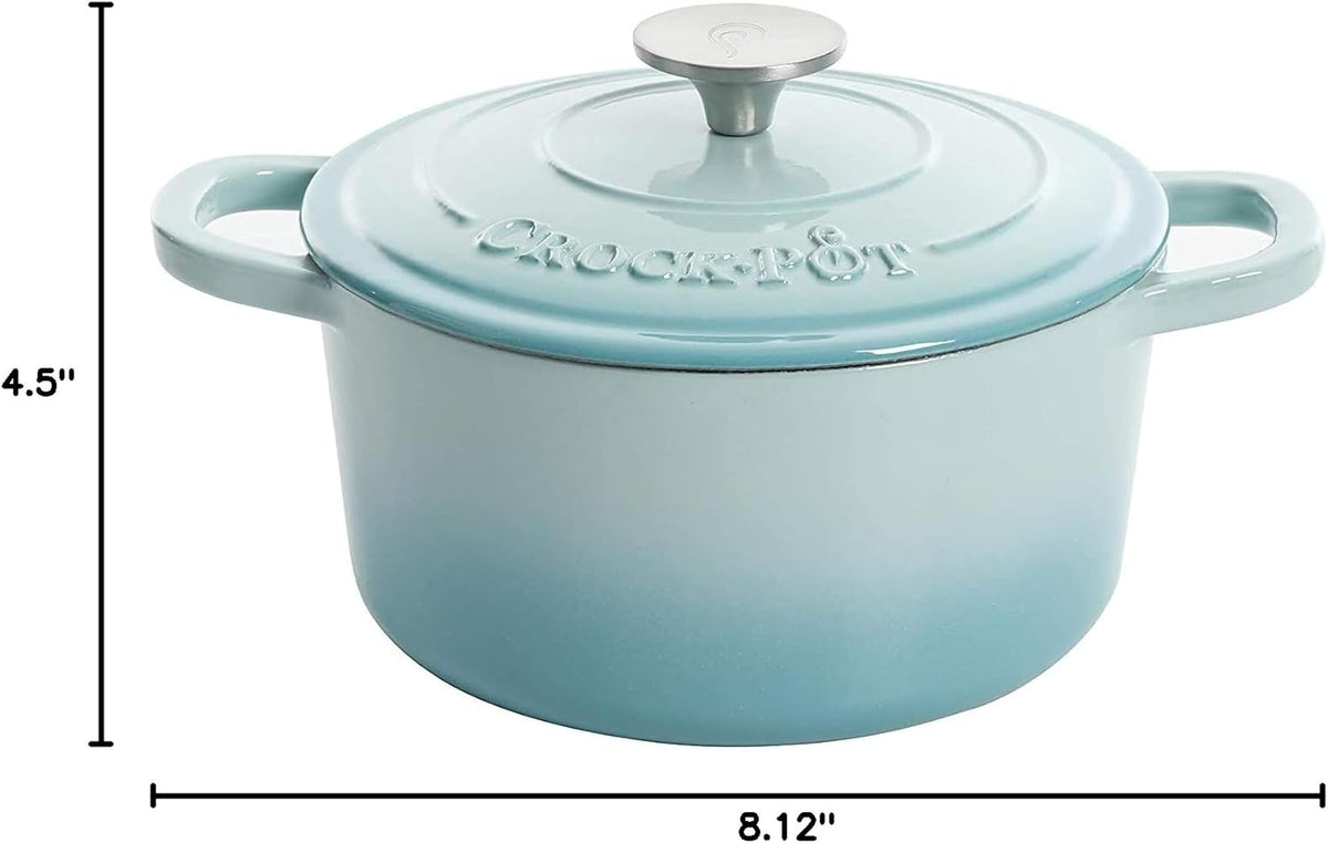 3 Quart Enameled Cast Iron Dutch Oven – Aqua - Curated Catalog P4