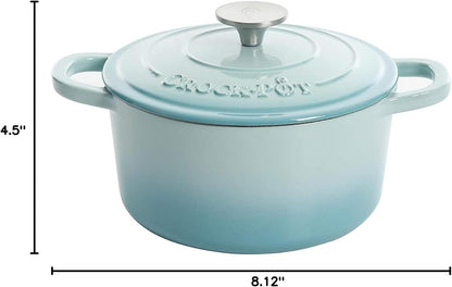 3 Quart Enameled Cast Iron Dutch Oven – Aqua - Curated Catalog P4