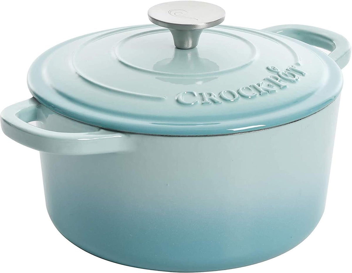 3 Quart Enameled Cast Iron Dutch Oven – Aqua - Curated Catalog G5